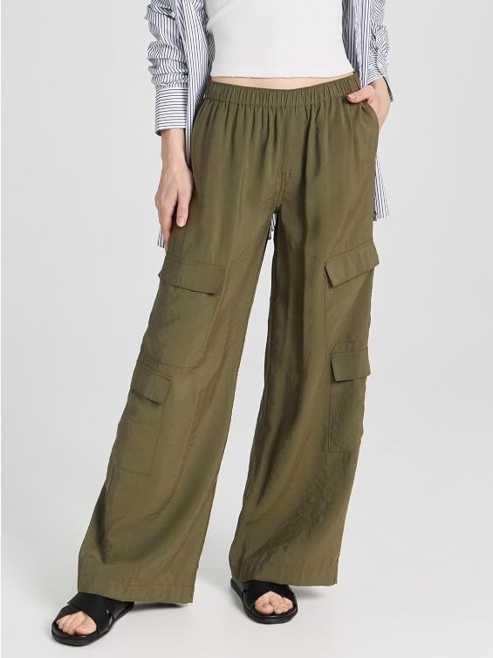 Madewell Olive Green Wide-Leg Cargo Pants
